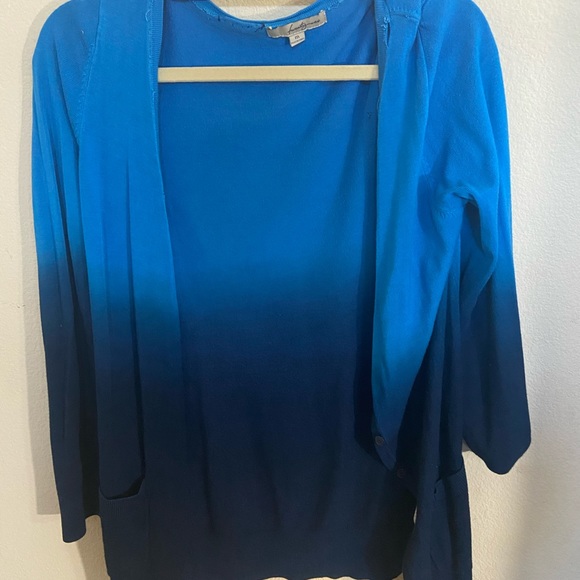 Ombre blue forever 21 cardigan - Picture 2 of 5